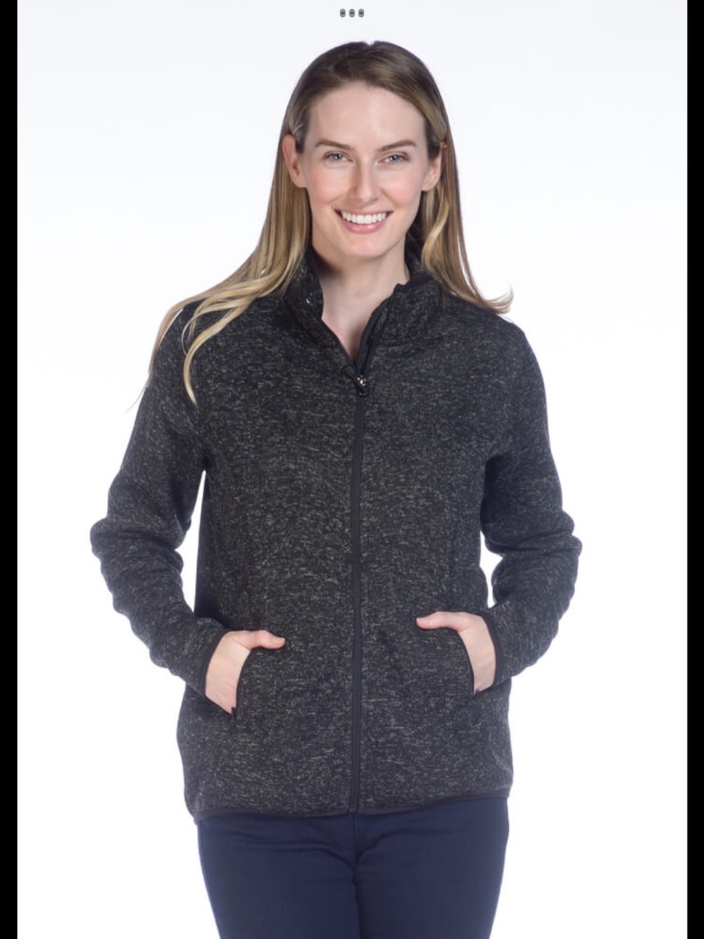 DKR Apparel Women’s Melange Algonquin Full Zip Fleece Jacket-Black